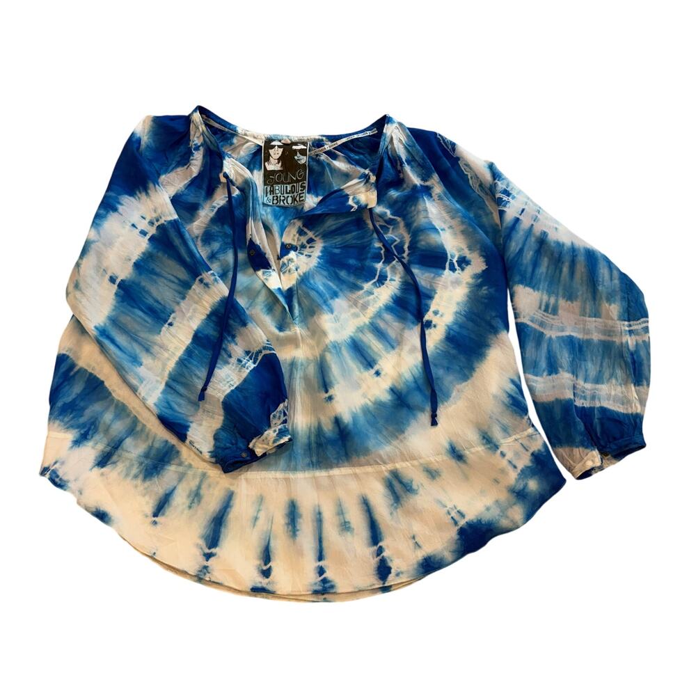 Young Fabulous and Broke women's Tie Dye 100% SILK Tunic XS